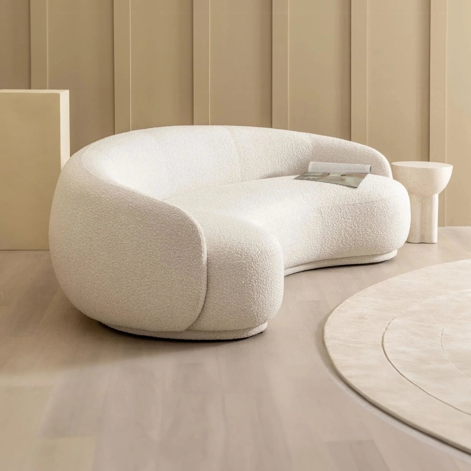 Homio Decor Boucle Curved Sofa