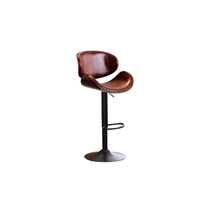 Homio Decor Brown / Black Classic Leather Bar Stool