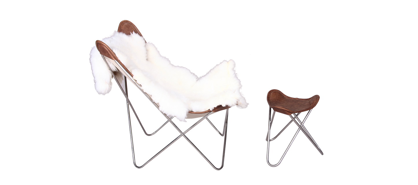 Homio Decor Butterfly Chair (Leather)