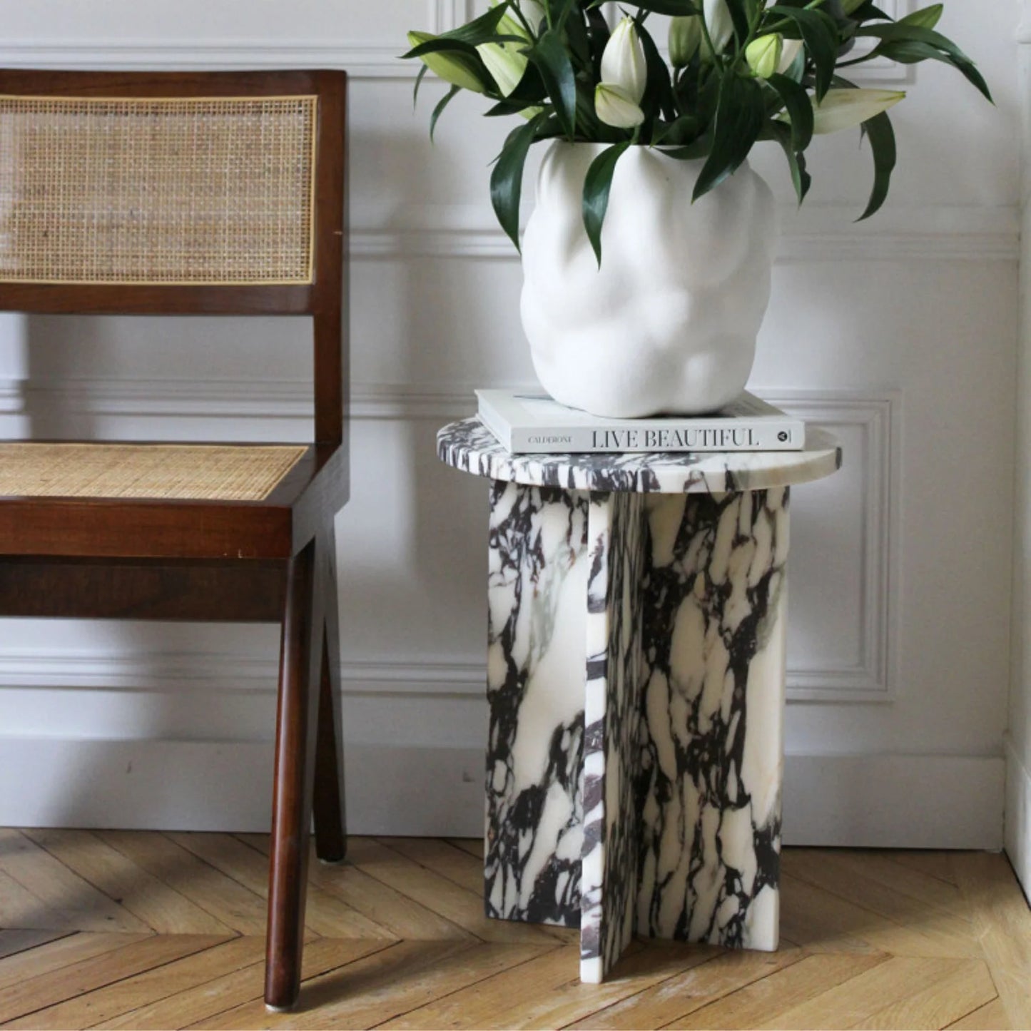 Homio Decor Calacatta Viola Side Table