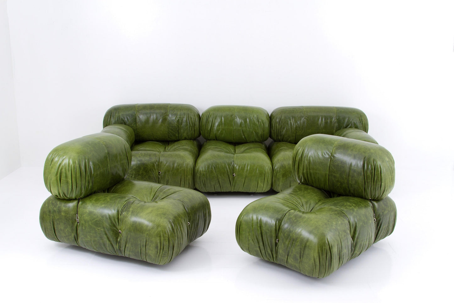 Homio Decor Camaleonda Leather Sofa (Set of 3) - Forest Green