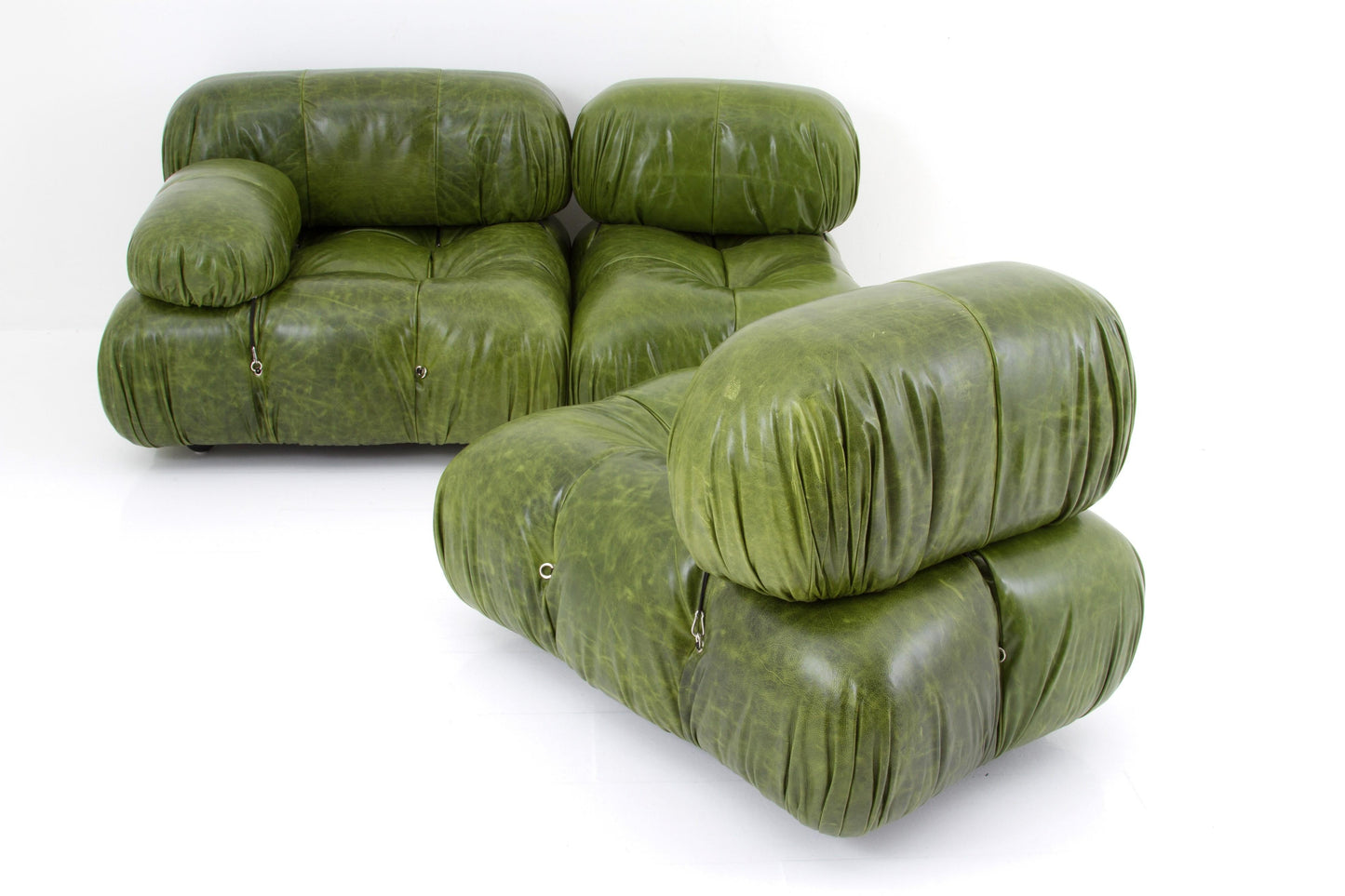 Homio Decor Camaleonda Leather Sofa (Set of 3) - Forest Green