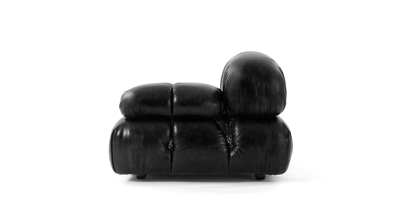 Homio Decor Camaleonda Leather Sofa (Set of 3) - Textured Black