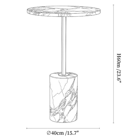 Homio Decor Celine Marble Side Table