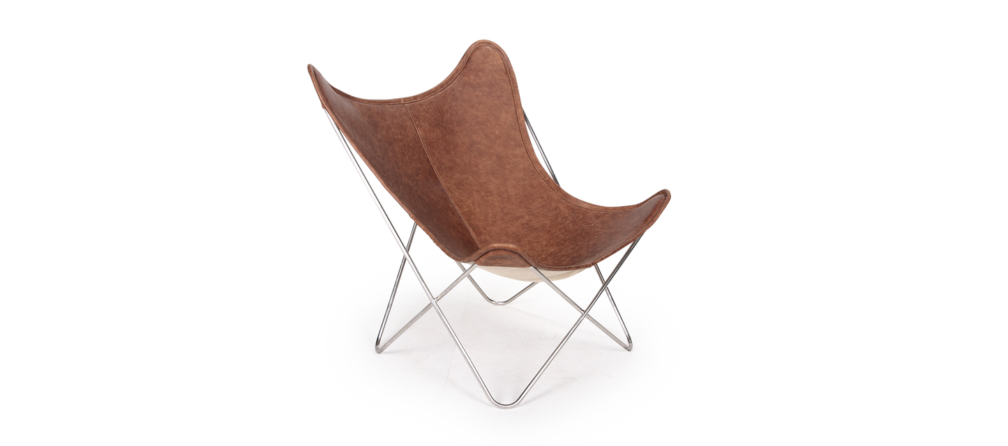 Homio Decor Chair / No Rug Butterfly Chair (Leather)