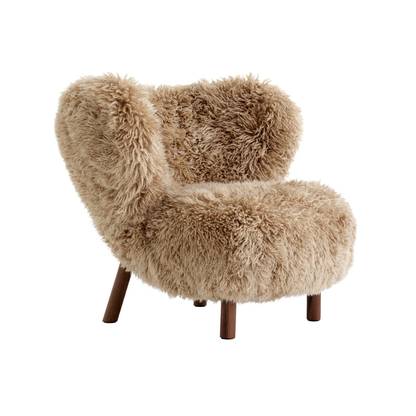 Homio Decor Chair / Stained Walnut Little Petra Chair & Ottoman (Australian Sheepskin)