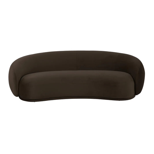 Homio Decor Chocolate Velvet Curved Sofa (89 inch)