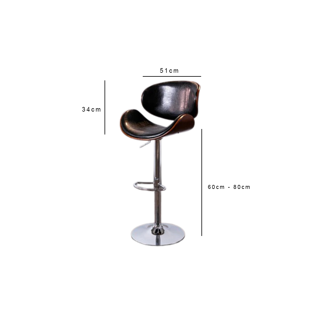 Homio Decor Classic Leather Bar Stool