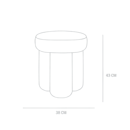 Homio Decor Clover Stool Sheepksin