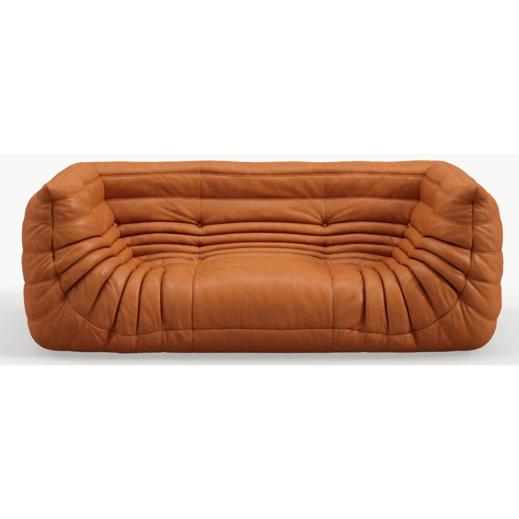 Homio Decor Cognac / 2 Seater Togo Sofa with Armrests