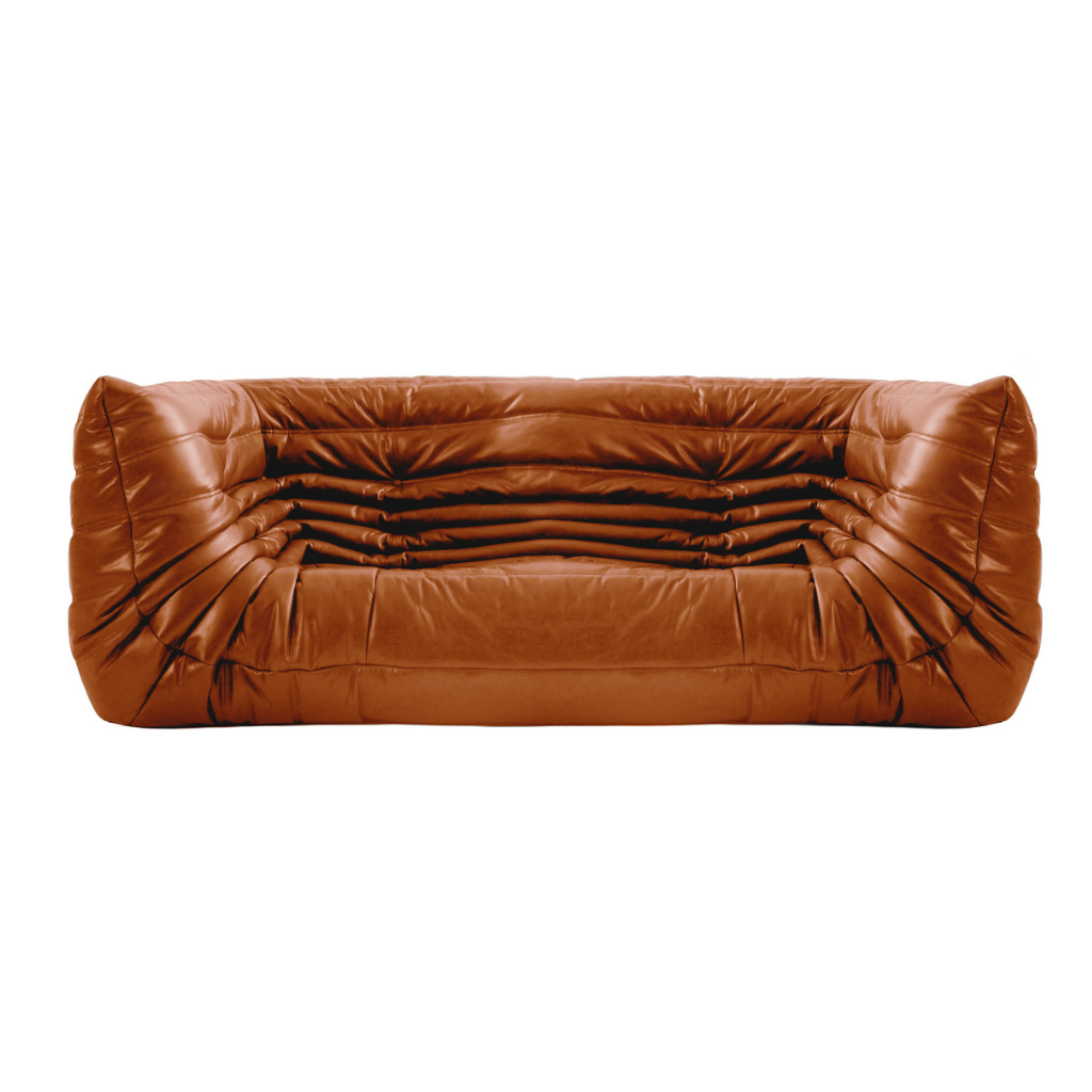 Homio Decor Cognac / 2 Seater Togo Sofa with Armrests