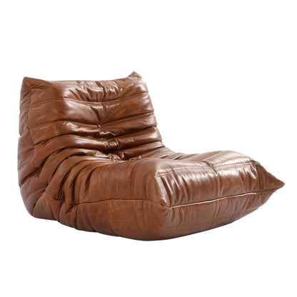 Homio Decor Cognac Brown Togo Fireside Leather Chair