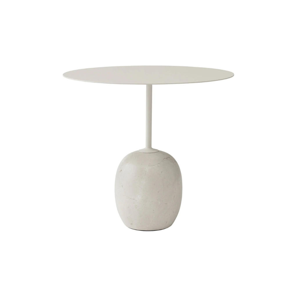 Homio Decor Crema Diva Marble (Steel) / 17.7" Luna Marble Side Table