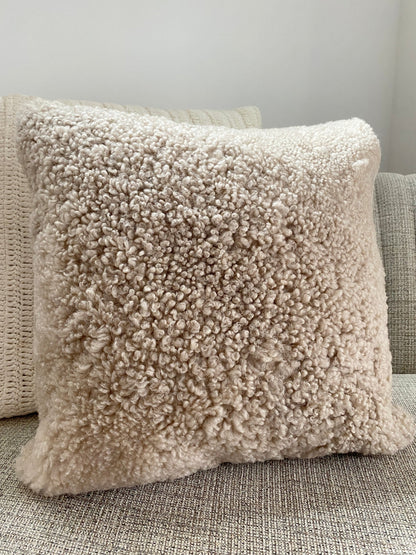 Homio Decor Curly Shearling Sheepskin Pillowcase