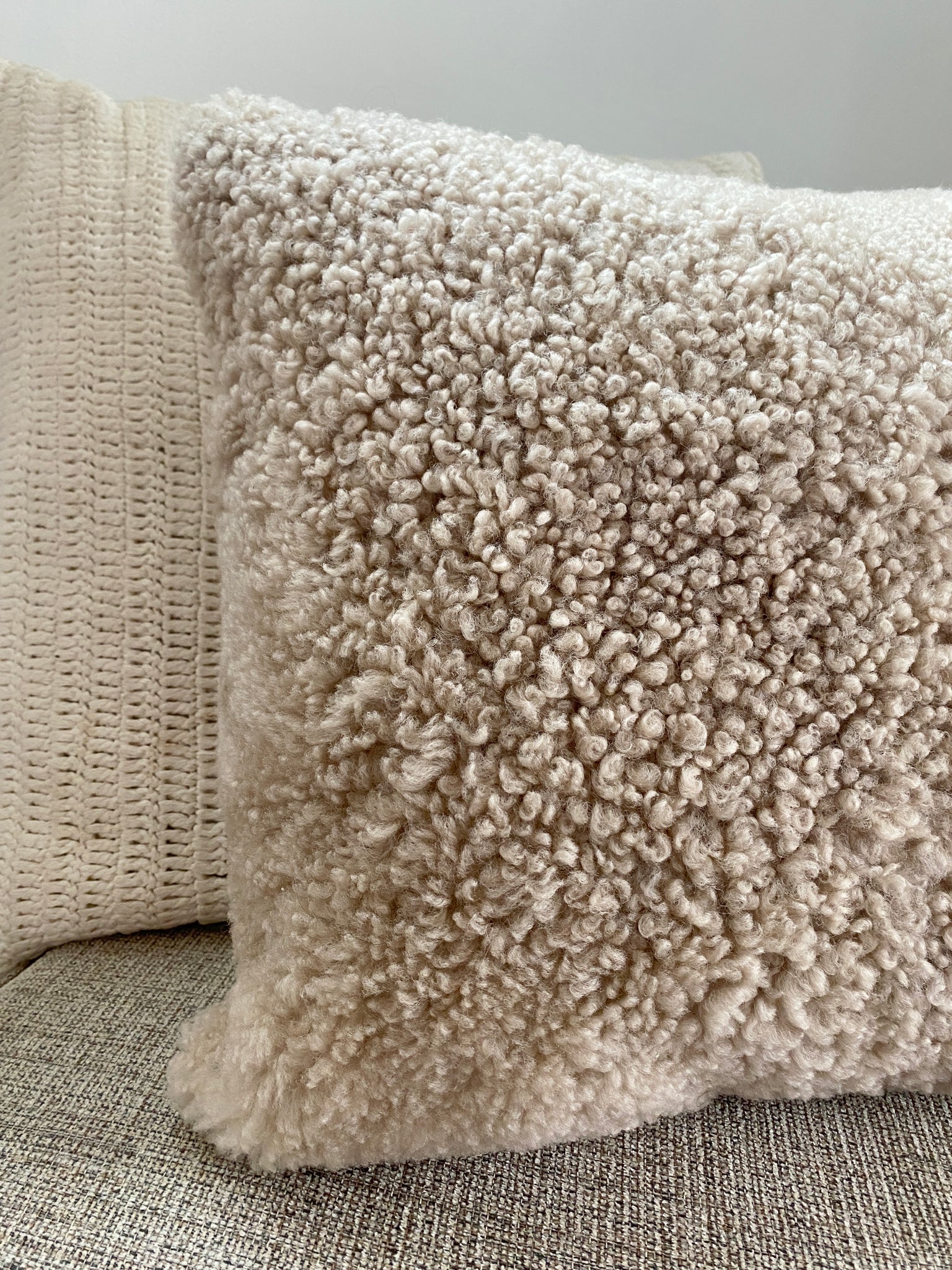 Homio Decor Curly Shearling Sheepskin Pillowcase