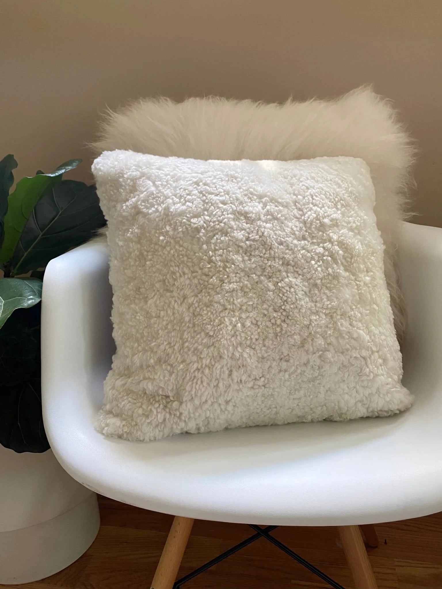 Homio Decor Curly Shearling Sheepskin Pillowcase