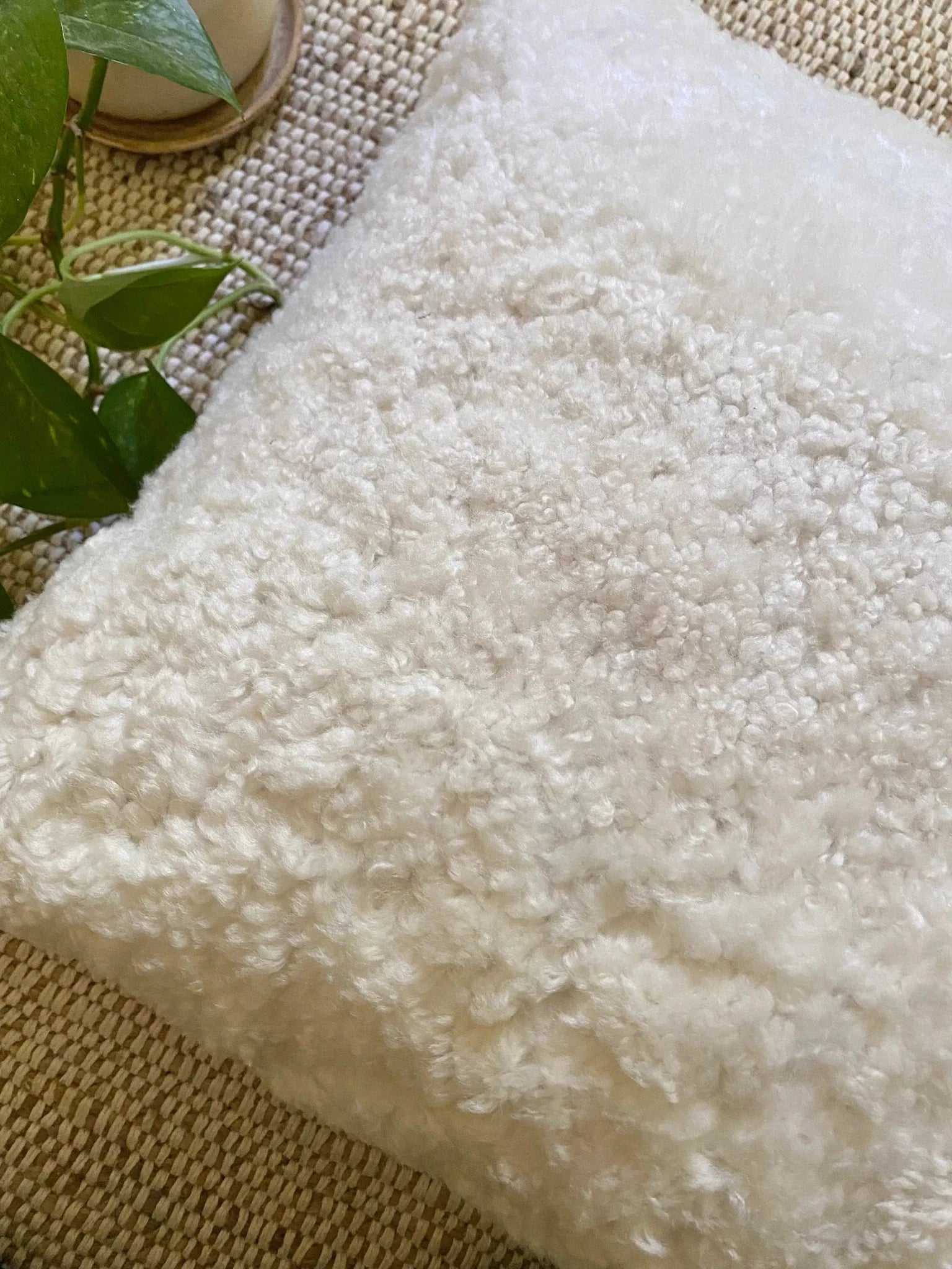 Homio Decor Curly Shearling Sheepskin Pillowcase