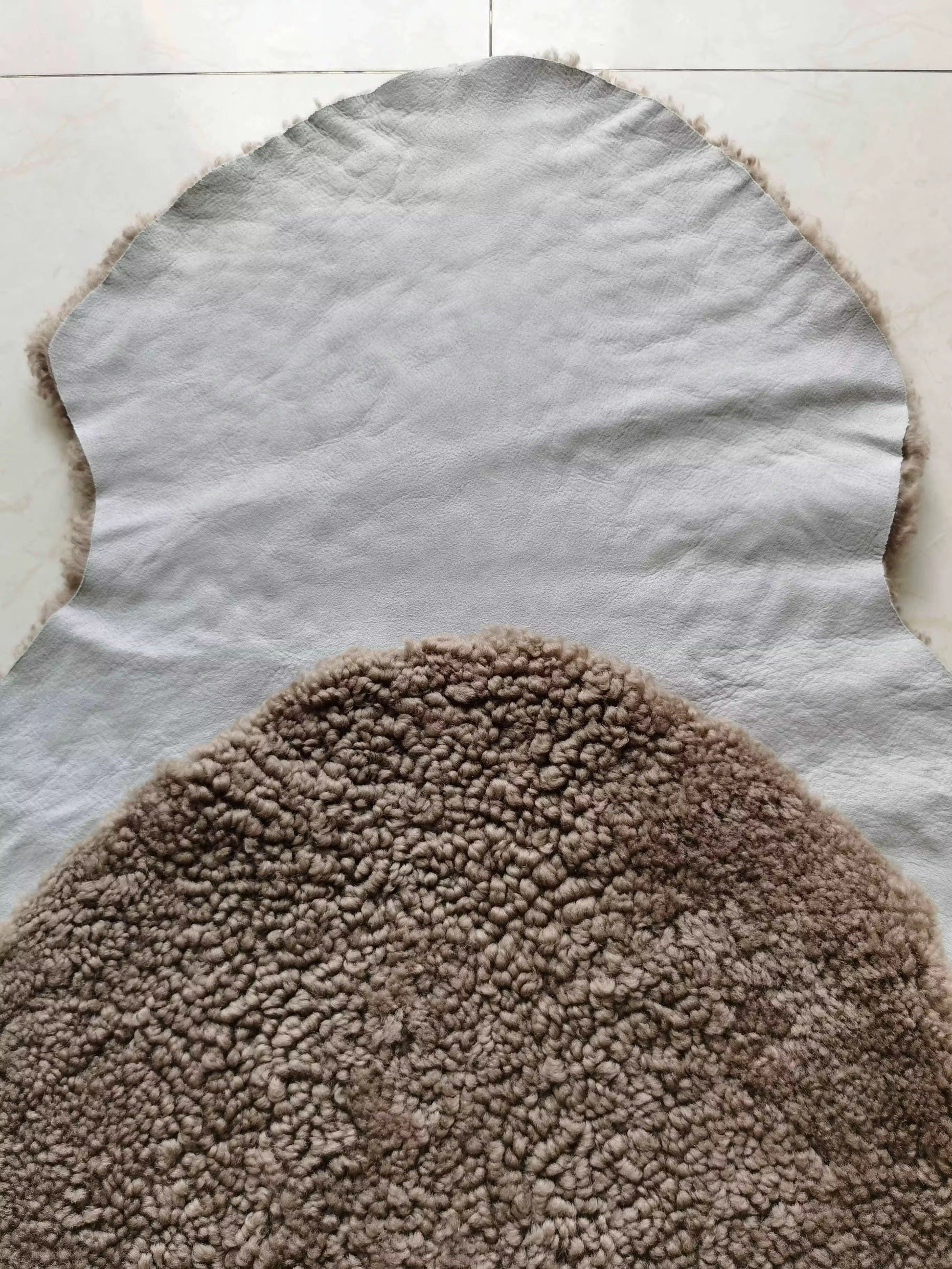 Homio Decor Curly Shearling Sheepskin Rug (Double) - Brown