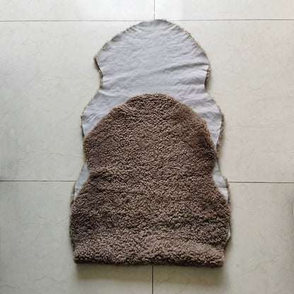 Homio Decor Curly Shearling Sheepskin Rug (Double) - Brown