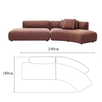 Homio Decor Curved Left / 240cm Cosy Curve Sofa