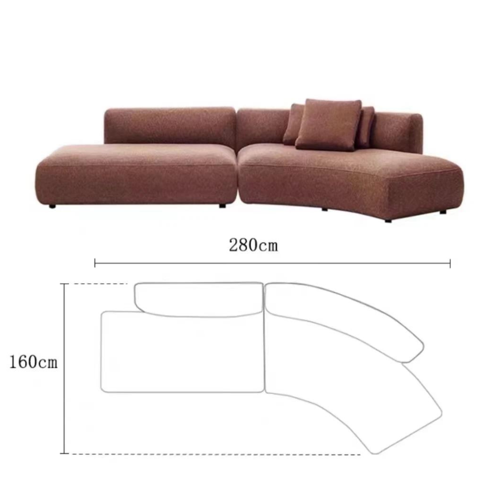 Homio Decor Curved Left / 280cm Cosy Curve Sofa