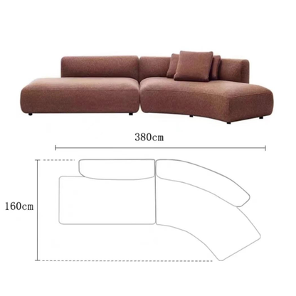 Homio Decor Curved Left / 380cm Cosy Curve Sofa