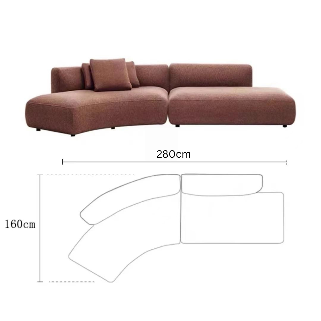 Homio Decor Curved Right / 280cm Cosy Curve Sofa