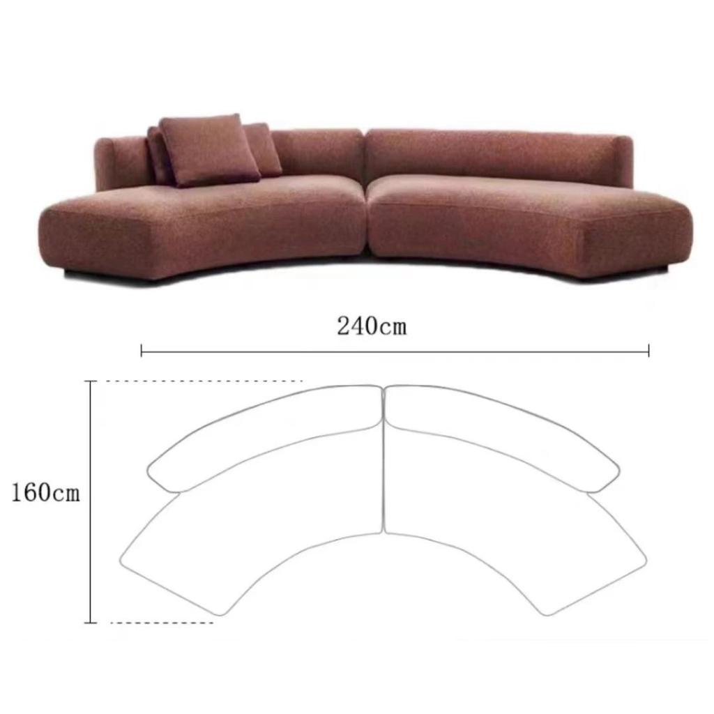 Homio Decor Curved Right & Left / 240cm Cosy Curve Sofa