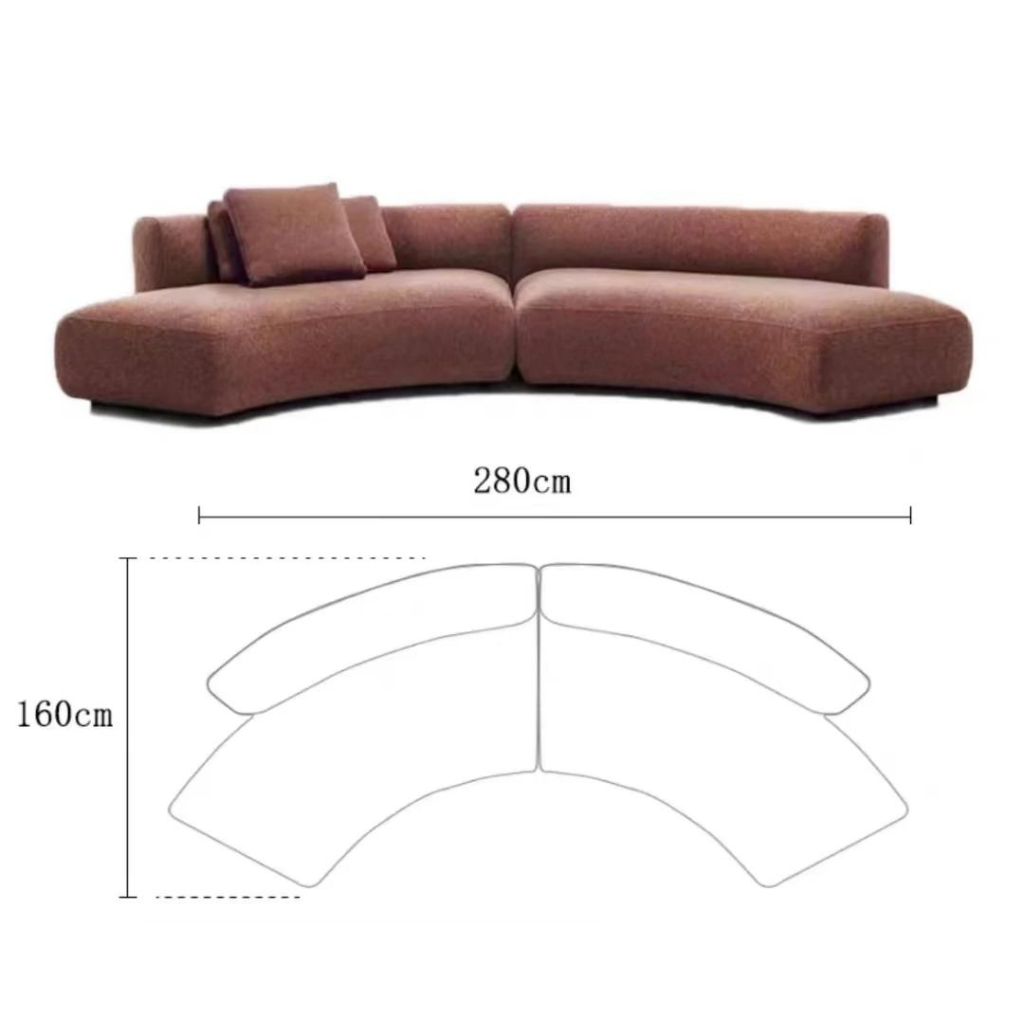 Homio Decor Curved Right & Left / 280cm Cosy Curve Sofa