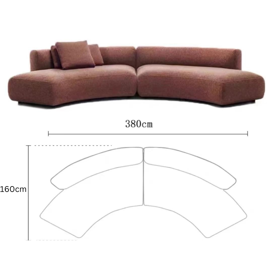 Homio Decor Curved Right & Left / 380cm Cosy Curve Sofa