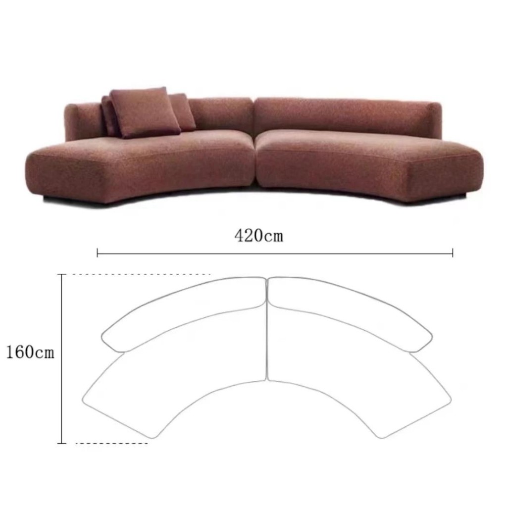 Homio Decor Curved Right & Left / 420cm Cosy Curve Sofa