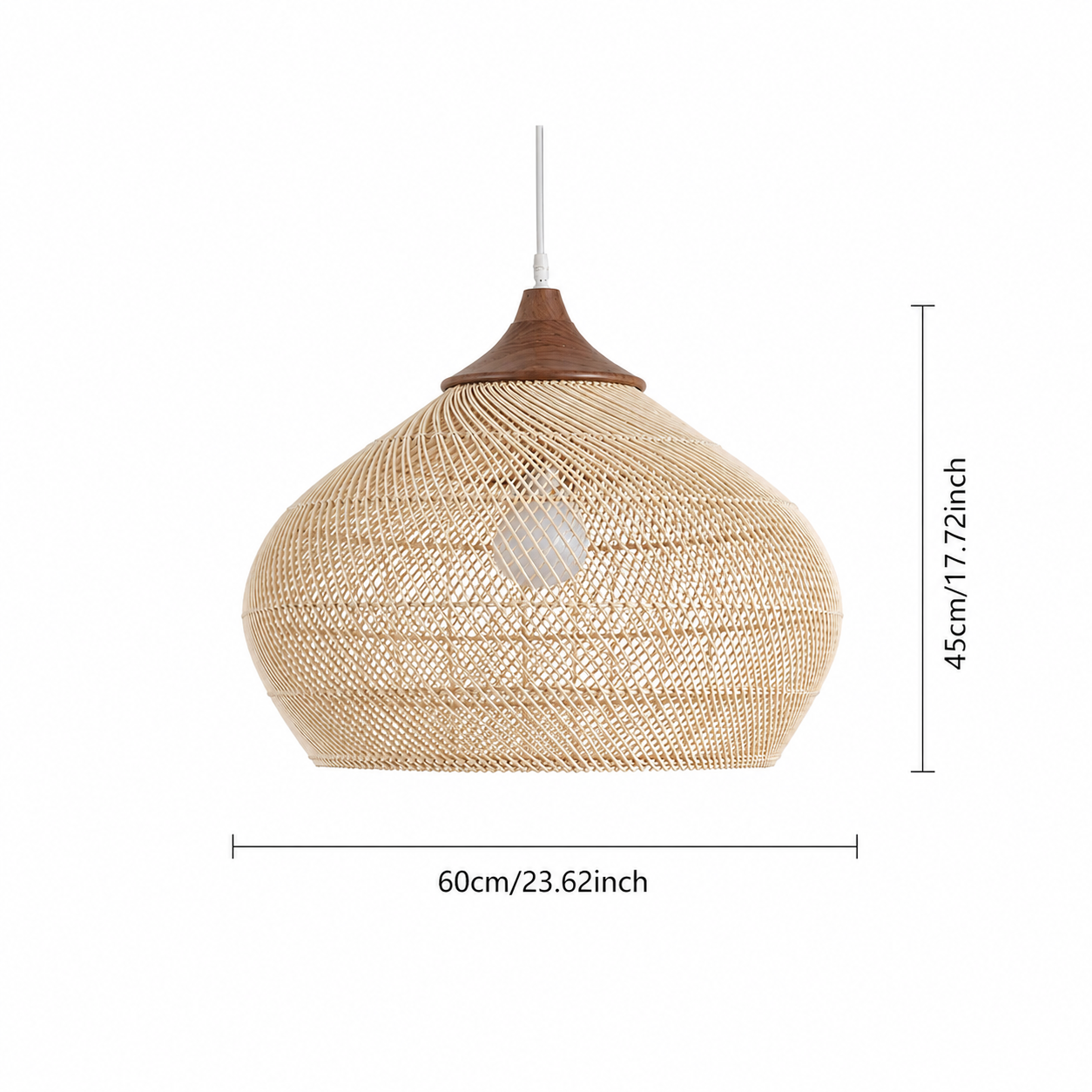 Homio Decor D60xH45cm Aiko Rattan Ceiling Lamp