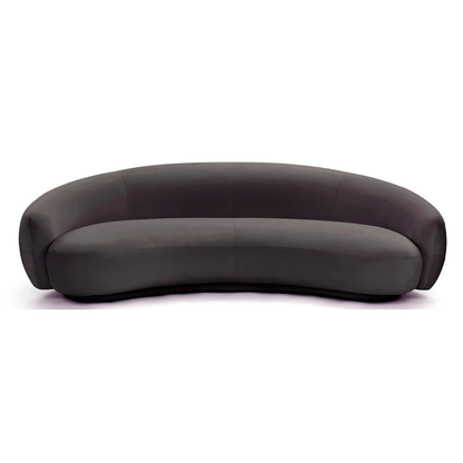 Homio Decor Dark Grey / 210cm Velvet Curved Sofa