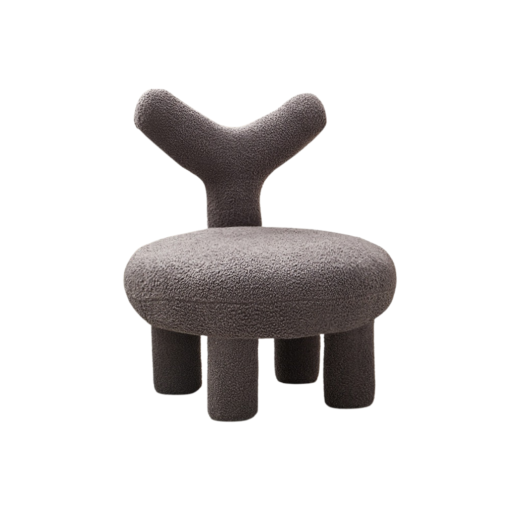 Homio Decor Dark Grey / Large / V-shaped Large Lambswool Lounge Chair