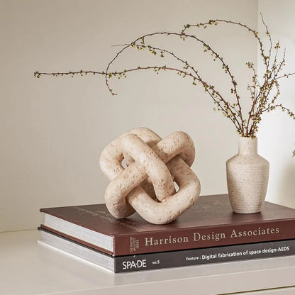 Homio Decor Decorative Accessories 15X15X15CM Travertine Link Chain Decoration