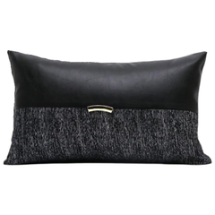 Homio Decor Decorative Accessories 30x50cm Black Leather Cushion Cover