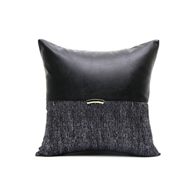 Homio Decor Decorative Accessories 50x50cm Black Leather Cushion Cover