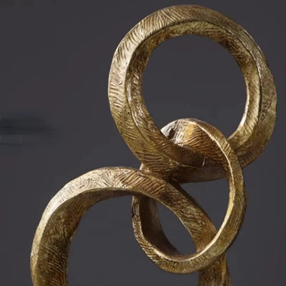 Homio Decor Decorative Accessories Abstract Golden Rings Sculpture