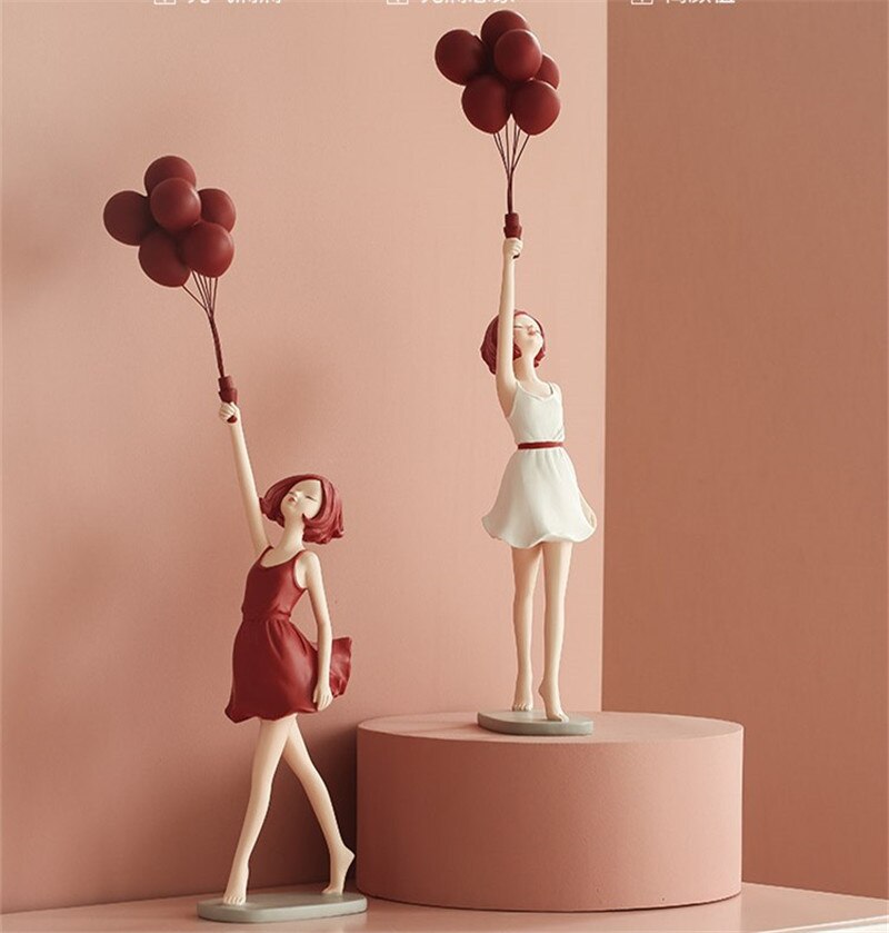 Homio Decor Decorative Accessories Balloon Girl Sculpture