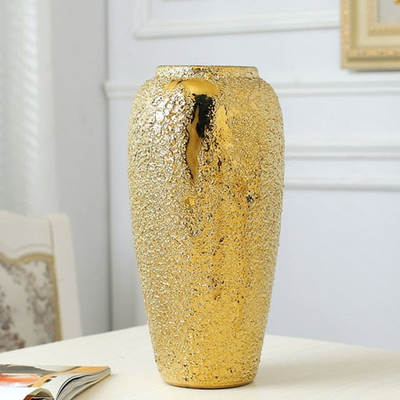 Homio Decor Decorative Accessories Big Golden Platter Vase