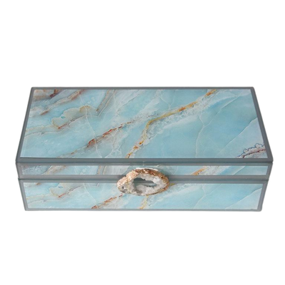 Homio Decor Decorative Accessories Big Sapphire Texture Jewelry Box