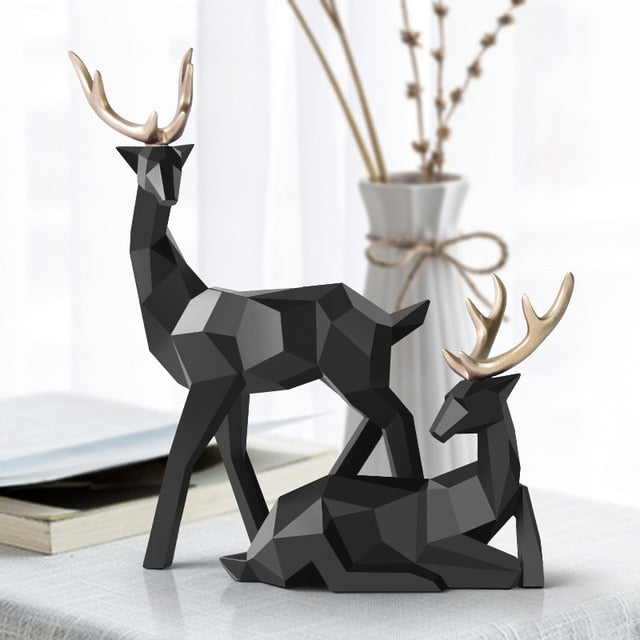 Homio Decor Decorative Accessories Black Abstract Deer Statue