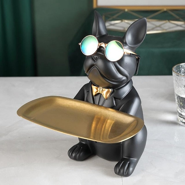 Homio Decor Decorative Accessories Black Cool Bulldog Statue