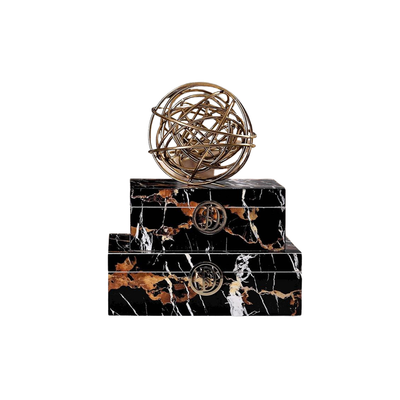 Homio Decor Decorative Accessories Black Marble Decorative Storage Box
