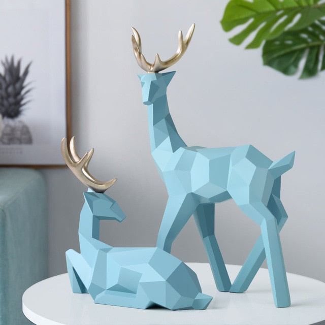Homio Decor Decorative Accessories Blue Abstract Deer Statue