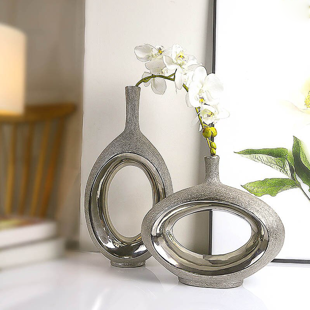 Homio Decor Decorative Accessories Creative Silver Vase Set