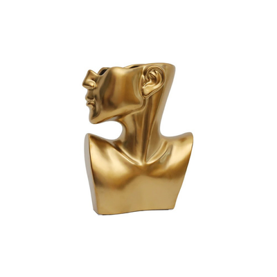 Homio Decor Decorative Accessories Gold / 27.5cm Half Human Face Vase