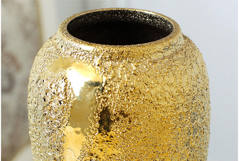 Homio Decor Decorative Accessories Golden Platter Vase