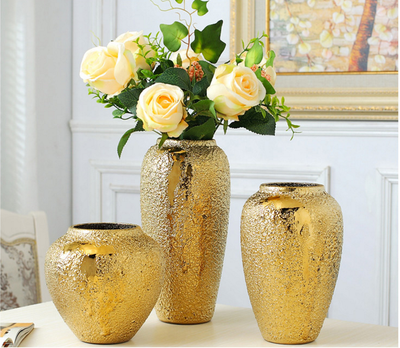 Homio Decor Decorative Accessories Golden Platter Vase