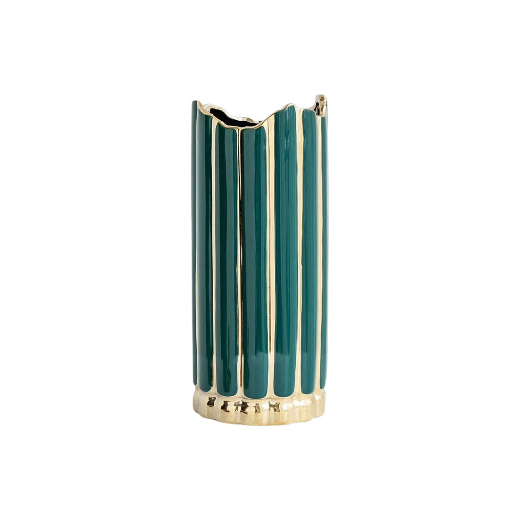 Homio Decor Decorative Accessories Green / Small Luxury Gilded Ceramic Vase